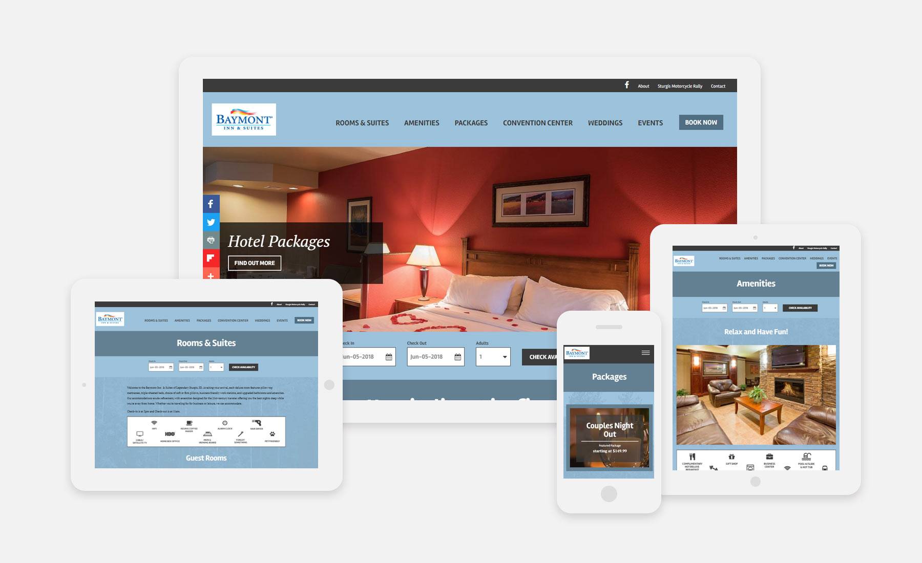 Baymont Inn & Suites by Wyndham Sturgis responsive website shown on several devices