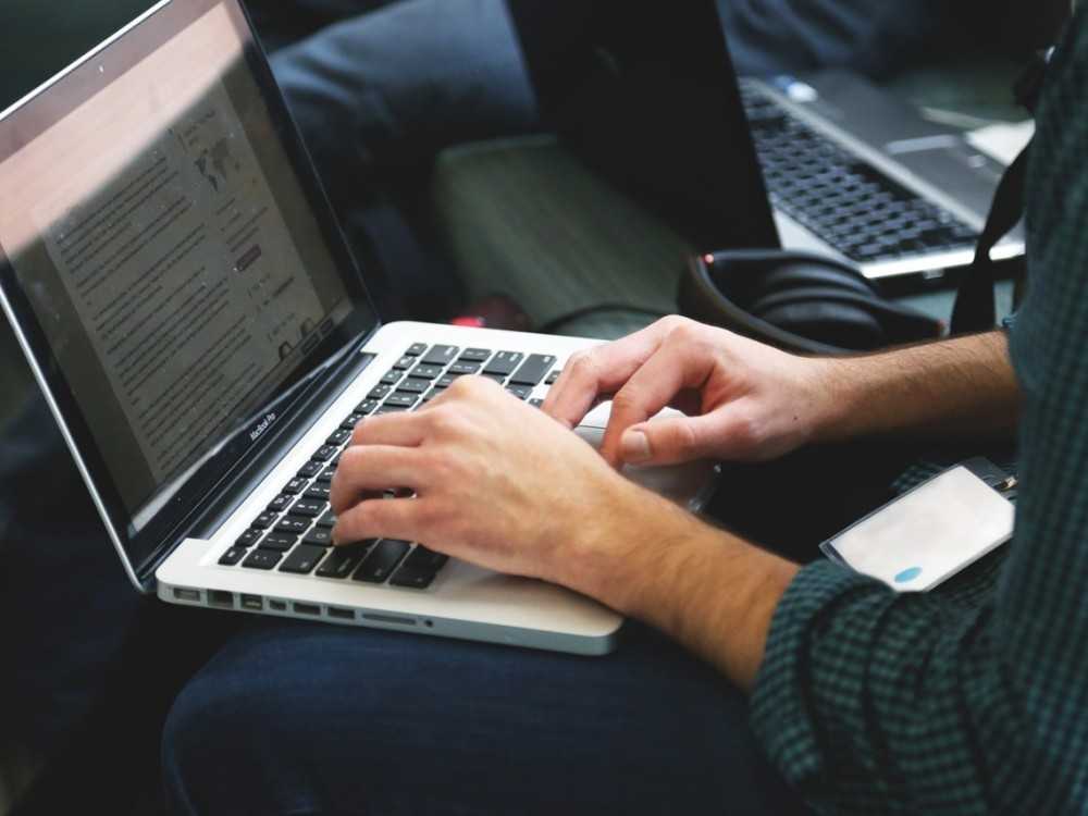 Team member on a laptop