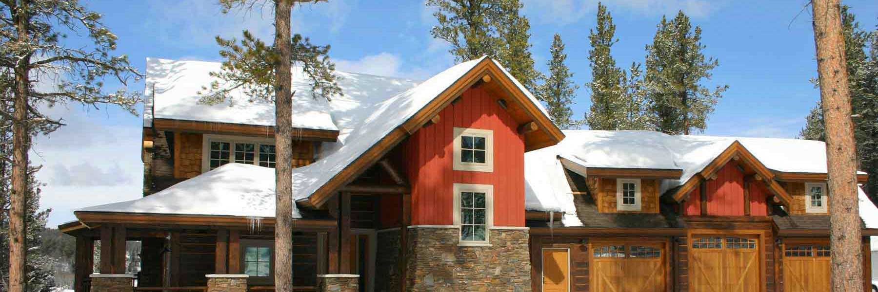Timberline Builders custom-built home in winter